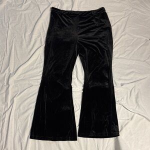 Black Velvet Flare Pants